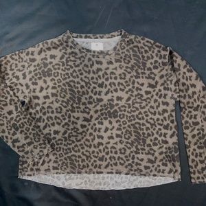 Sundry Leopard Sweatshirt Top Sz 0 XS